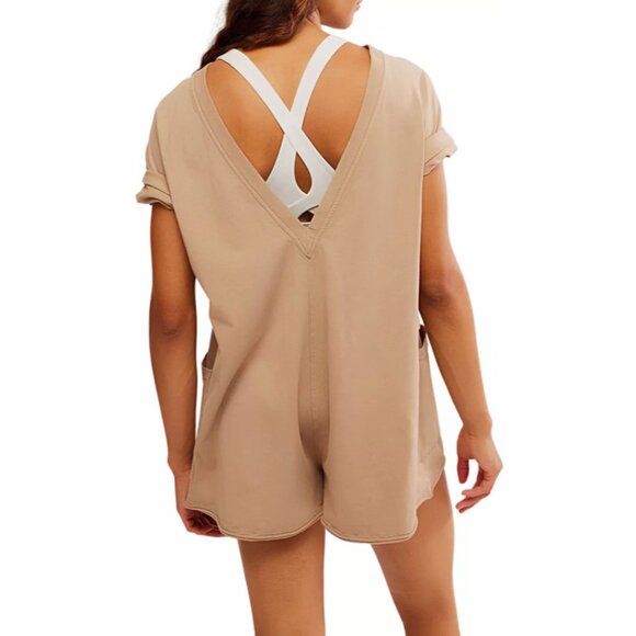 Free People Movement Hot Shot Romper Mocha Latte Small Medium - Picture 12 of 16
